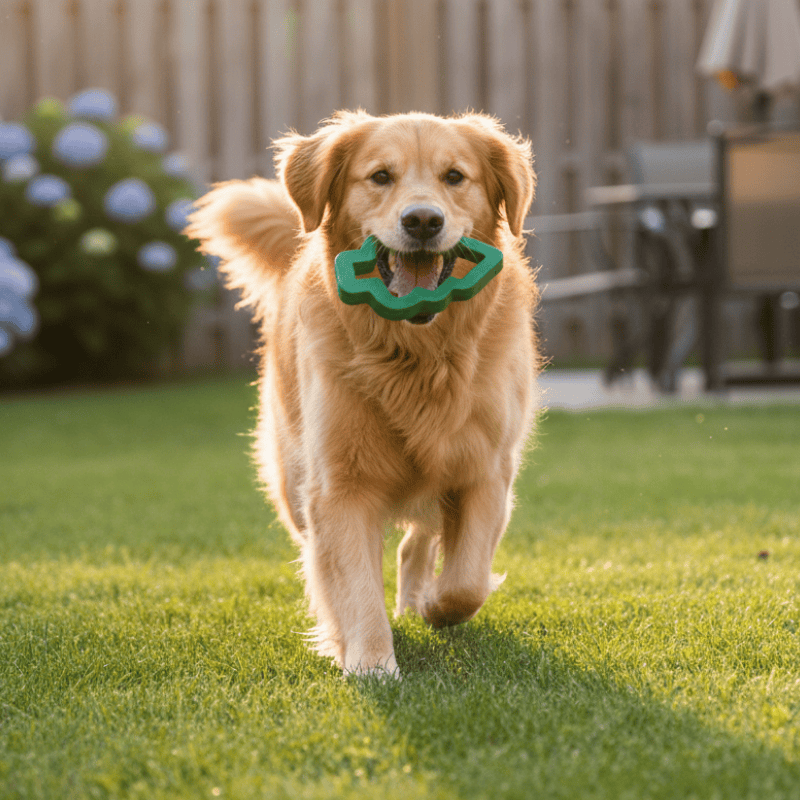 Christmas Tree Rubber Chew Toy - Close-up (YF015)