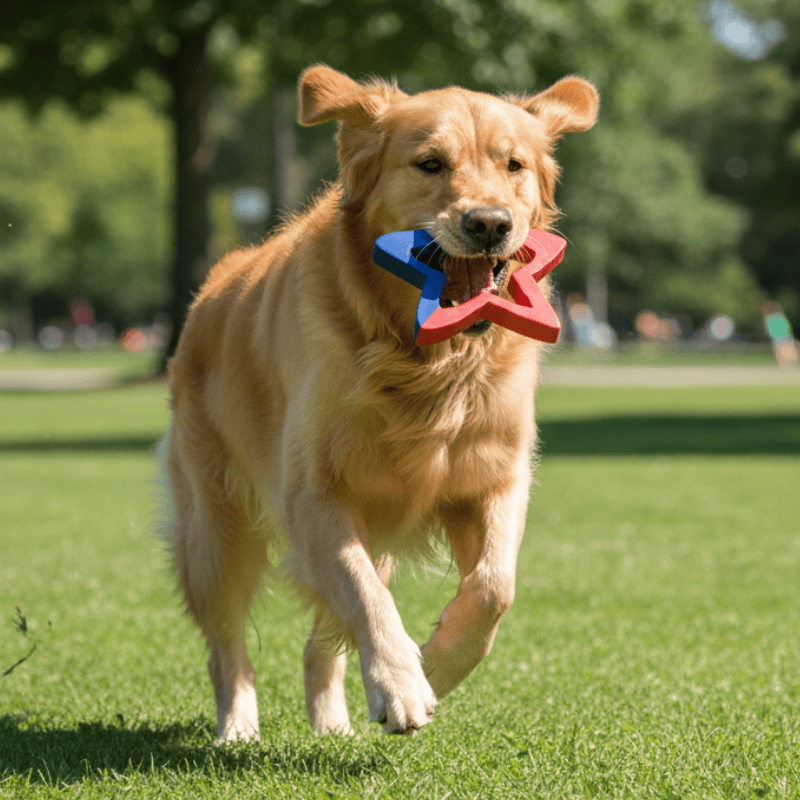 Star Shape Rubber Chew Toy - Detail View (YF016)