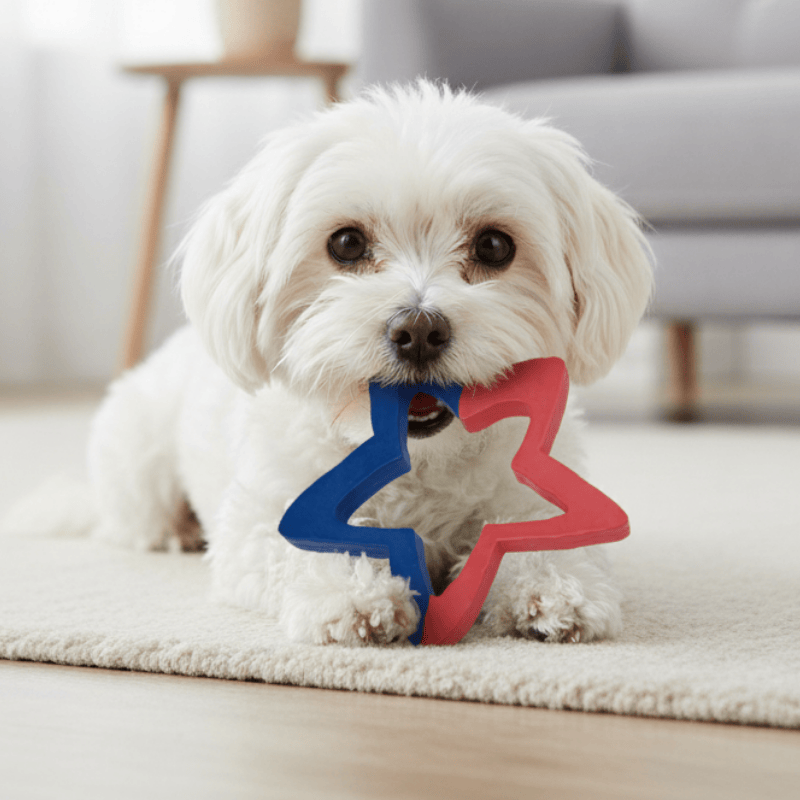 Star Shape Rubber Chew Toy - Close-up (YF016)