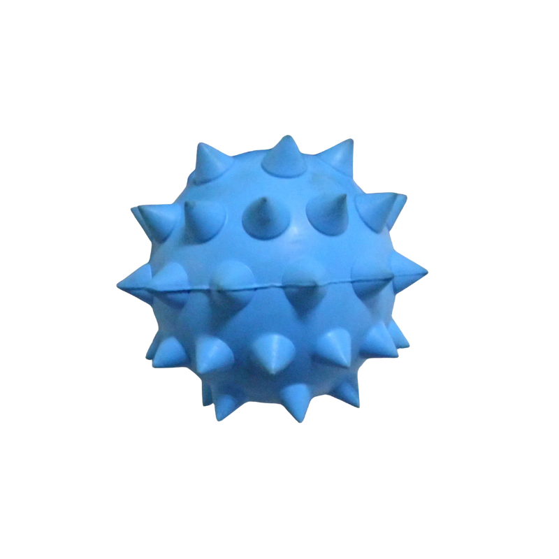 Rubber Hedgehog Ball Dog Toy (Red / Blue) - Additional View (YF053)