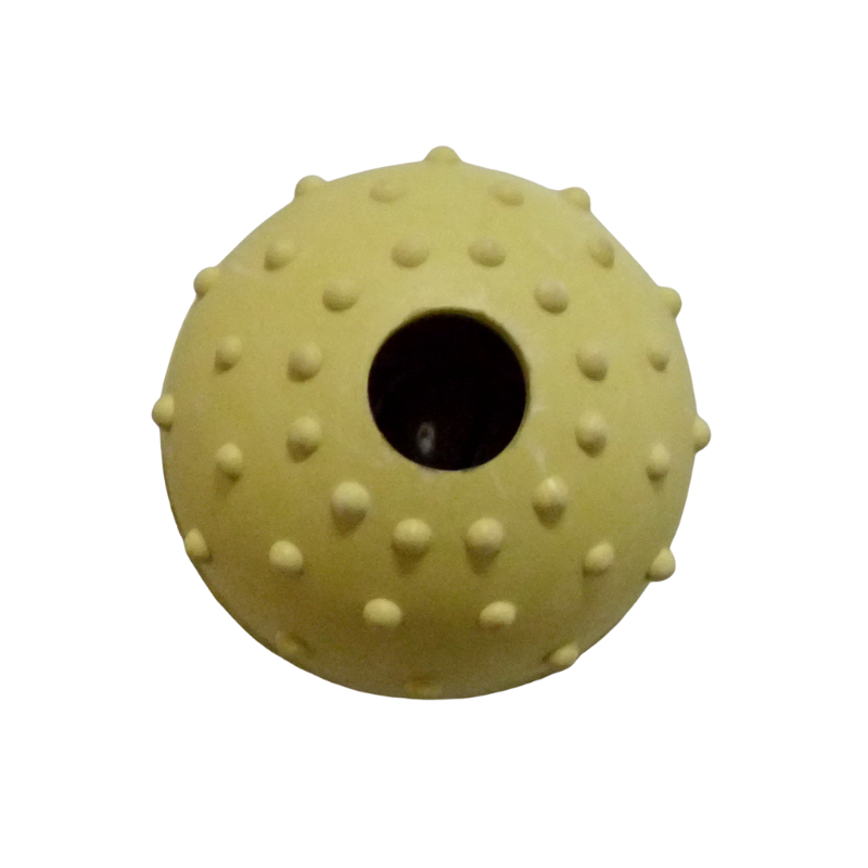 Rubber Bumpy Ball Dog Toy with Bell - Detail View (YF055)
