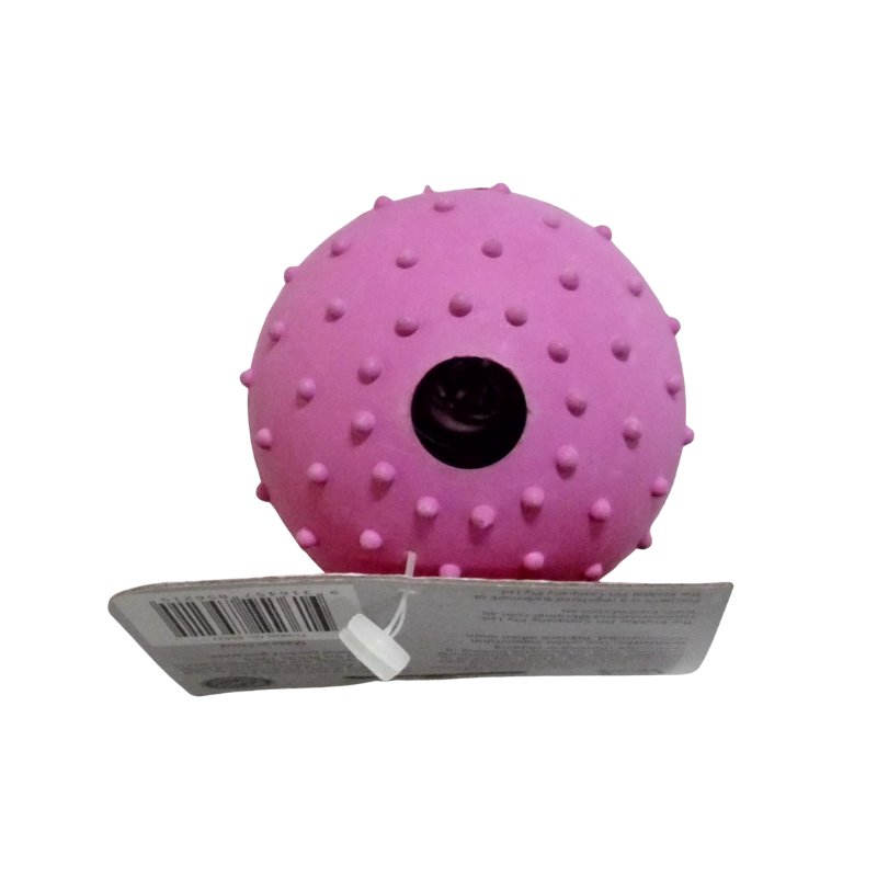 Rubber Bumpy Ball Dog Toy with Bell - Close-up (YF055)