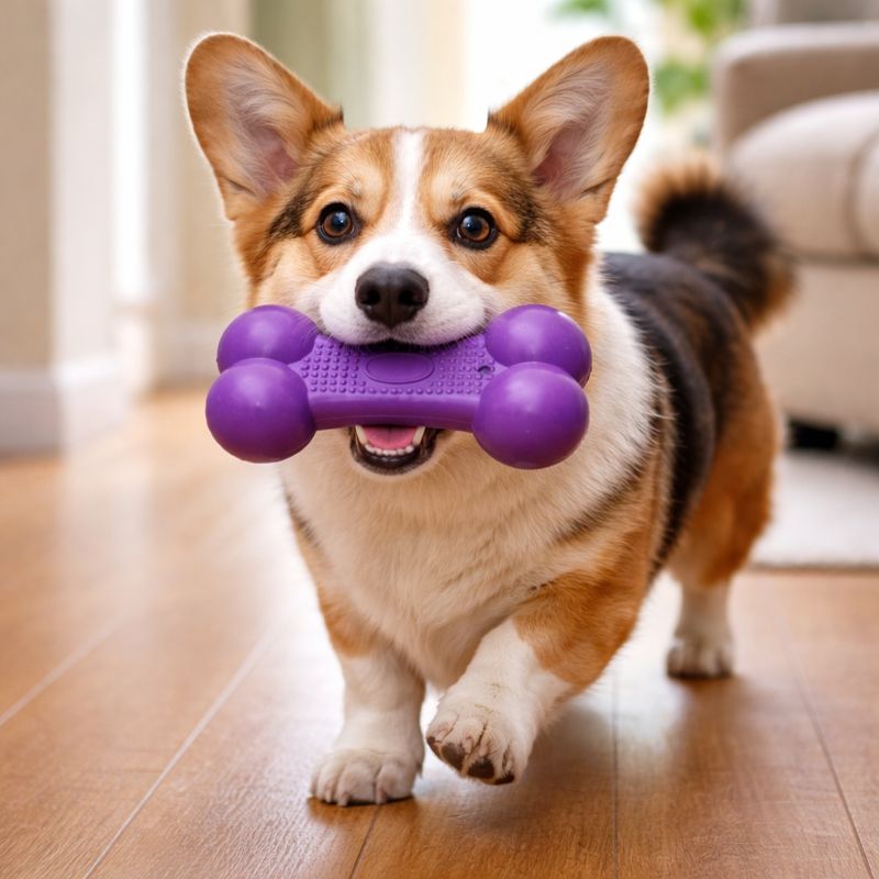 Bone-Shaped Dog Toy (Color Variant) - Close-up (YF122)