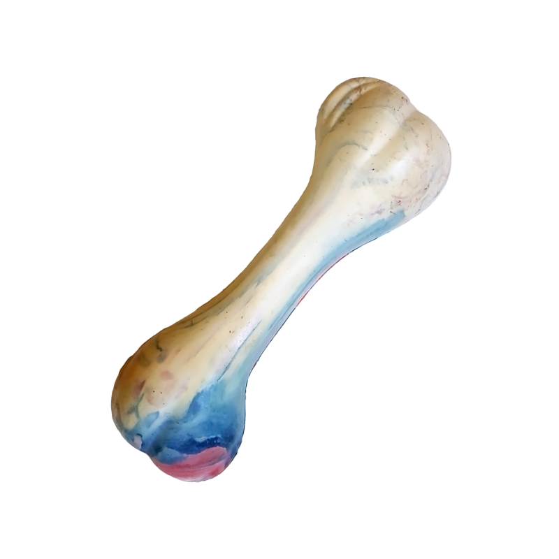 Marble-Pattern Rubber Dog Bone Toy - Dog Toy (YF137)